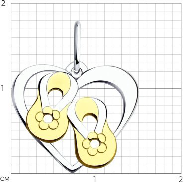 Подвеска Diamant 94-130-01443-1 вес 0.49 г серебро, без вставок купить,NaN