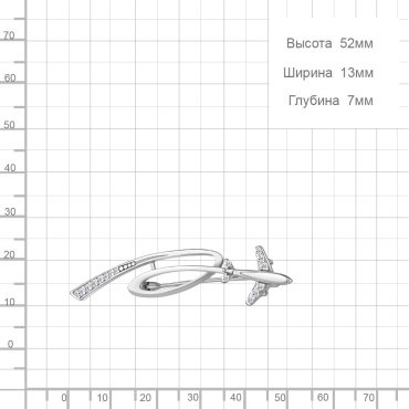 Брошь AQUAMARINE 77403А вес 2.78 г серебро, фианит купить,27563