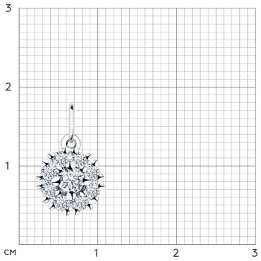 Подвеска SOKOLOV 94031462-sk23 вес 0.46 г серебро, фианит купить,8123