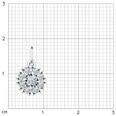 Подвеска SOKOLOV 94031462-sk23 вес 0.46 г серебро, фианит купить,8123
