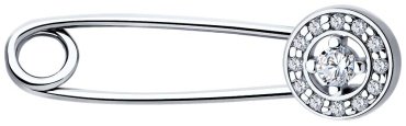 Булавка Diamant 94-140-02634-1 вес 0.8 г серебро, фианит купить,7985