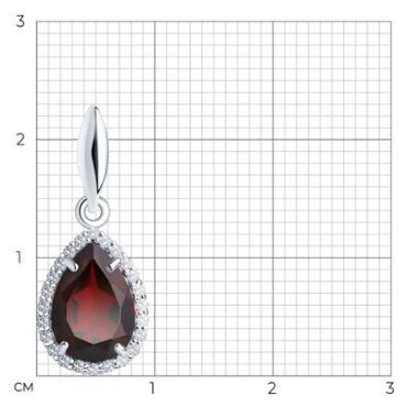 Подвеска SOKOLOV 92030323 вес 1.25 г серебро, фианит, гранат купить,NaN