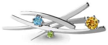 Брошь AQUAMARINE 7271858_s вес 5 г серебро, хризолит, цитрин, топаз купить,56097