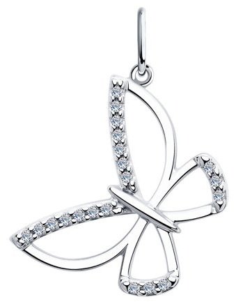 Подвеска Diamant 94-130-00742-1 вес 1.15 г серебро, фианит купить,8123
