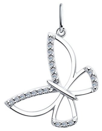 Подвеска Diamant 94-130-00742-1 вес 1.15 г серебро, фианит купить,8123