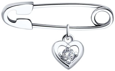 Булавка Diamant 94-140-02698-1 вес 0.69 г серебро, фианит купить,8367