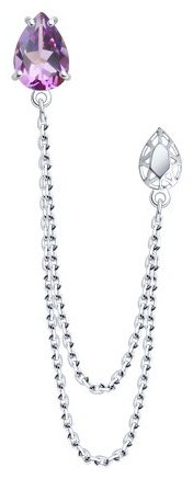 Брошь Diamant 94-340-02688-2 вес 2.6 г серебро, аметист купить,19494