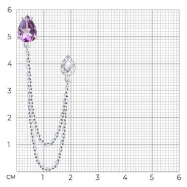 Брошь Diamant 94-340-02688-2 вес 2.6 г серебро, аметист купить,19494