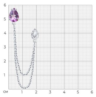 Брошь Diamant 94-340-02688-2 вес 2.6 г серебро, аметист купить,19494