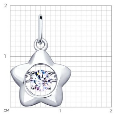 Подвеска SOKOLOV 94032110 вес 0.84 г серебро, фианит купить,NaN