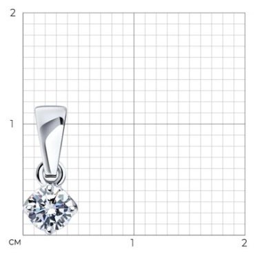 Подвеска SOKOLOV 94032829 вес 0.37 г серебро, фианит купить,0