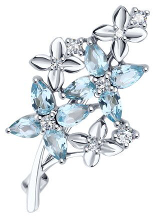 Брошь Diamant 94-340-02061-1 вес 2.7 г серебро, топаз купить,28000