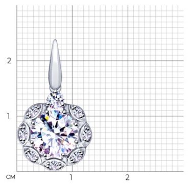 Подвеска SOKOLOV 94032161 вес 1.575 г серебро, фианит купить,9677