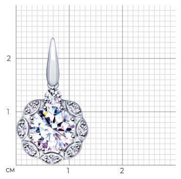 Подвеска SOKOLOV 94032161 вес 1.575 г серебро, фианит купить,9677