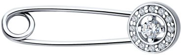 Булавка Diamant 94-140-02634-1_0,88 вес 0.88 г серебро, фианит купить,6377