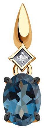 Подвеска Diamant 51-330-01919-2 вес 0.72 г золото, фианит, топаз купить,73583