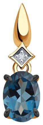 Подвеска Diamant 51-330-01919-2 вес 0.72 г золото, фианит, топаз купить,73583
