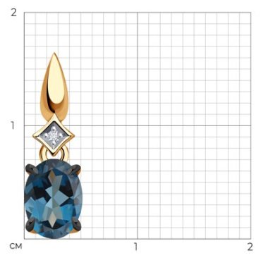 Подвеска Diamant 51-330-01919-2 вес 0.72 г золото, фианит, топаз купить,73583