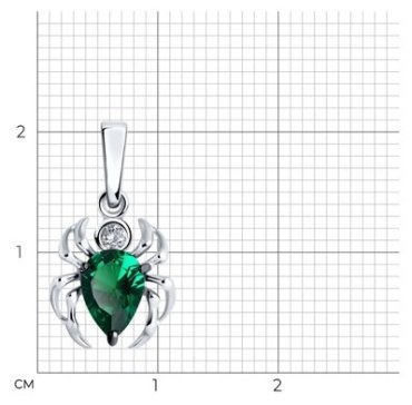 Подвеска SOKOLOV 94033239 Паук вес 0.99 г серебро, фианит купить,NaN