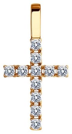 Крестик Diamant 51-130-01652-1 вес 0.9 г золото, фианит купить,76259