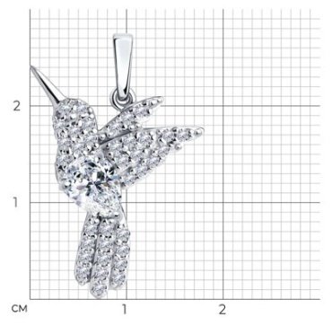 Подвеска Diamant 94-130-00672-2 вес 1.94 г серебро, фианит купить,15003
