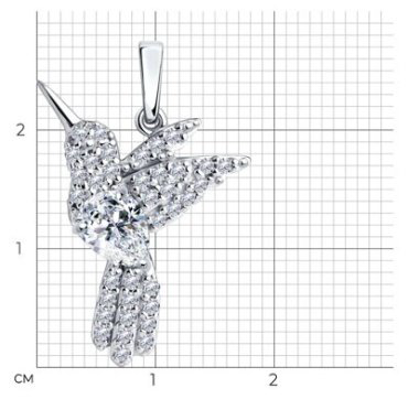 Подвеска Diamant 94-130-00672-2 вес 1.94 г серебро, фианит купить,15003