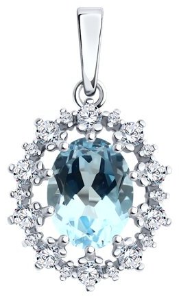 Подвеска Diamant 94-330-02042-1 вес 1.99 г серебро, фианит