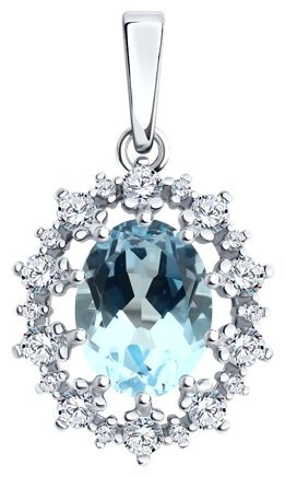 Подвеска Diamant 94-330-02042-1 вес 1.99 г серебро, фианит