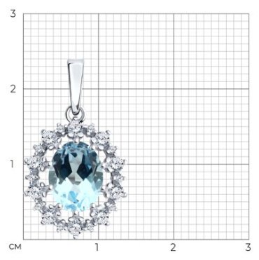Подвеска Diamant 94-330-02042-1 вес 1.99 г серебро, фианит