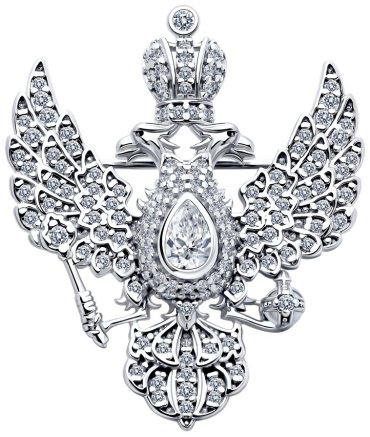 Брошь SOKOLOV 94040282 вес 5.97 г серебро, фианит