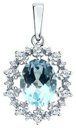 Подвеска Diamant 94-330-02042-1 вес 1.99 г серебро, фианит