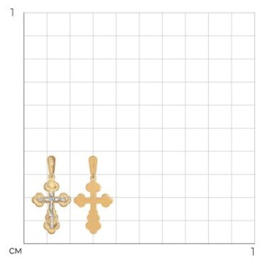 Крестик Diamant 51-131-01385-1 вес 1.24 г золото, без вставок купить,99464