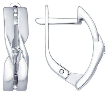 Серьги SOKOLOV 87020010 вес 2.4 г серебро, бриллиант купить,21994