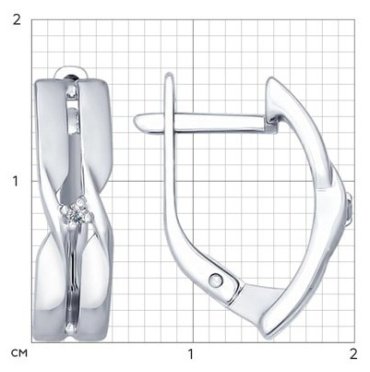 Серьги SOKOLOV 87020010 вес 2.4 г серебро, бриллиант купить,21994