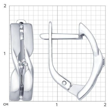 Серьги SOKOLOV 87020010 вес 2.4 г серебро, бриллиант купить,21994