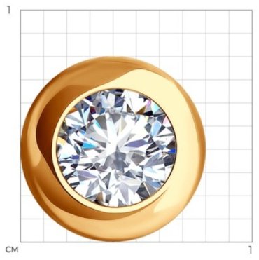 Подвеска Diamant 51-130-02125-1 вес 0.73 г золото, фианит