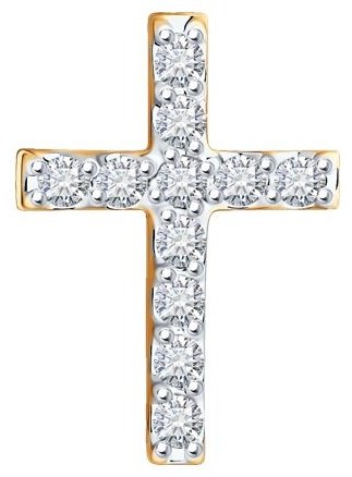 Крестик Diamant 51-230-02043-1 вес 0.5 г золото, бриллиант купить,207672