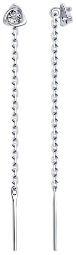 Серьги-цепочки SOKOLOV 87020047-sk231 вес 0.81 г серебро, бриллиант купить,21546