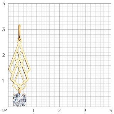 Подвеска Diamant 51-130-01566-1 вес 0.7 г золото, фианит купить,51089