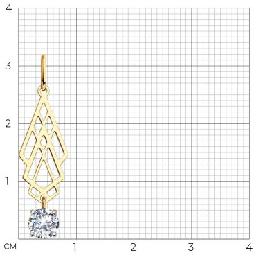 Подвеска Diamant 51-130-01566-1 вес 0.7 г золото, фианит купить,51089