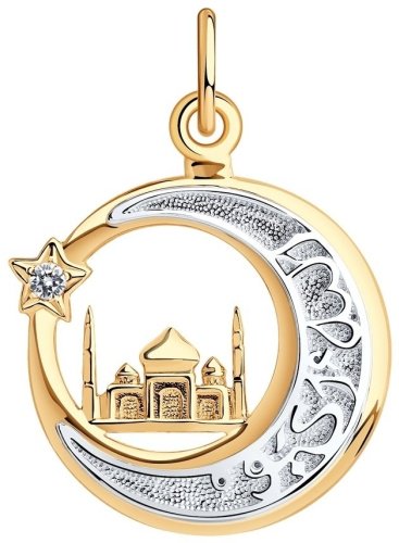 Подвеска Diamant 51-130-01367-1 вес 2.24 г золото, фианит