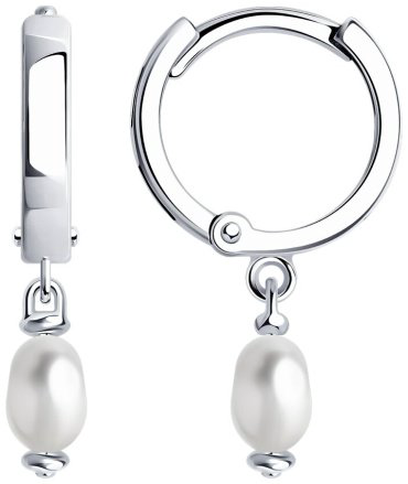 Серьги SOKOLOV 92022552 вес 1.96 г серебро, культивированный жемчуг купить,15390