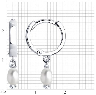 Серьги SOKOLOV 92022552 вес 1.96 г серебро, культивированный жемчуг купить,15390