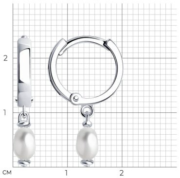 Серьги SOKOLOV 92022552 вес 1.96 г серебро, культивированный жемчуг купить,15390