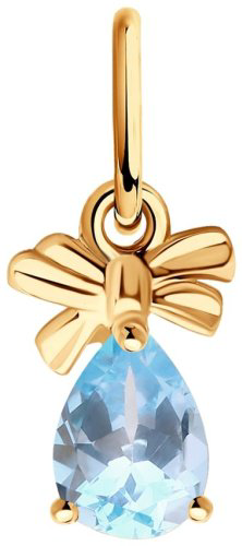 Подвеска Diamant 51-330-01353-1 вес 0.45 г золото, топаз купить,46047