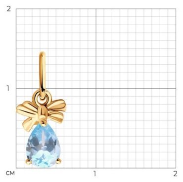 Подвеска Diamant 51-330-01353-1 вес 0.45 г золото, топаз купить,46047