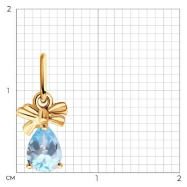Подвеска Diamant 51-330-01353-1 вес 0.45 г золото, топаз купить,46047