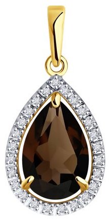 Подвеска Diamant 53-330-02439-3 вес 1.91 г золото, раухтопаз купить,160688