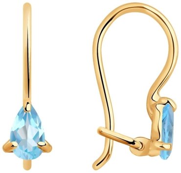 Серьги SOKOLOV 072 727422 вес 0.77 г золото, топаз купить,61259