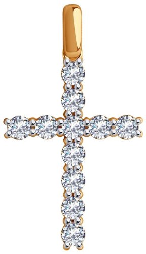 Подвеска Diamant 51-130-02097-1 вес 1.99 г золото, фианит